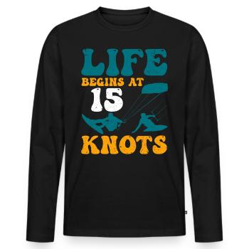 Kitesurfing Gift Kiteboarding Kitesurfer Gesche - Men's Premium Organic Long Sleeve Shirt - black - Front - Nico (187cm)