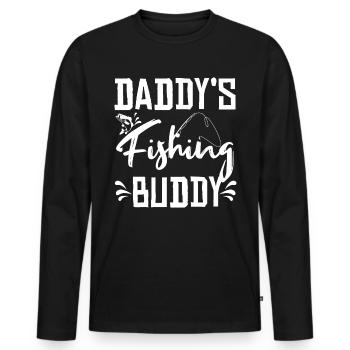 Daddy’s fishing buddy fils fille enfant - T-shirt manches longues Premium bio Homme - noir - Devant - Nico (187cm)