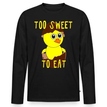 Chicks - TOO SWEET TO EAT - vegan fun4m3animal - Men's Premium Organic Long Sleeve Shirt - black - Front - Nico (187cm)