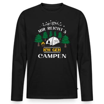 Mir Reichts ich geh Campen lustiger Camping Spruch - Männer Premium Bio Langarmshirt - Schwarz - Vorne - Nico (187cm)