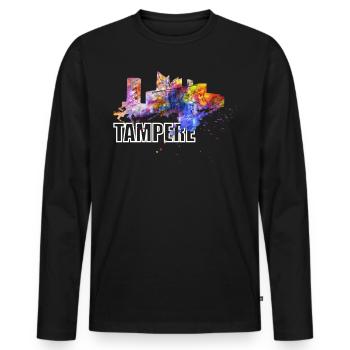 Tampere Finnland Deck Arena Pirkanmaa Skyline - Männer Premium Bio Langarmshirt - Schwarz - Vorne - Nico (187cm)