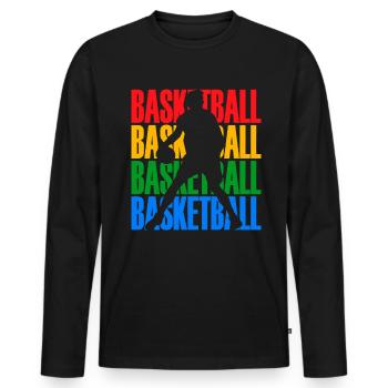 Dunking Basketball Player Sports Basket Lay Graphics - T-shirt manches longues Premium bio Homme - noir - Devant - Nico (187cm)