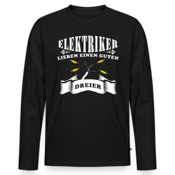 Elektriker Elektroniker T-Shirt - Männer Premium Bio Langarmshirt - Schwarz - Vorne - Nico (187cm)