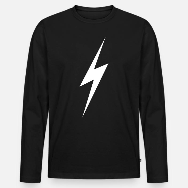 Blitz - Männer Premium Bio Langarmshirt - Schwarz