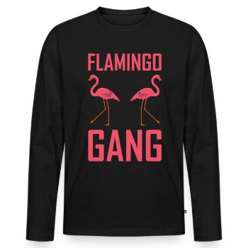 Flamingo Gang - Men's Premium Organic Long Sleeve Shirt - black - Front - Nico (187cm)