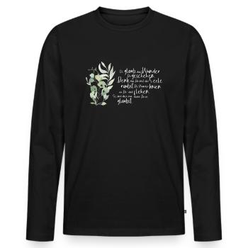 Believe that miracles happen to you - Poem Rilke - Men's Premium Organic Long Sleeve Shirt - black - Front - Nico (187cm)