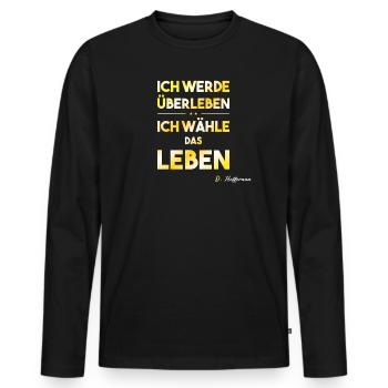Ich Wähle Das Leben - KoQ lustiges Insidergeschenk - Männer Premium Bio Langarmshirt - Schwarz - Vorne - Nico (187cm)