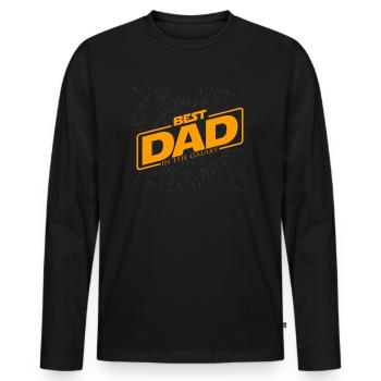 Best Dad In The Galaxy - Vatertag Herrentag Papa - Männer Premium Bio Langarmshirt - Schwarz - Vorne - Nico (187cm)