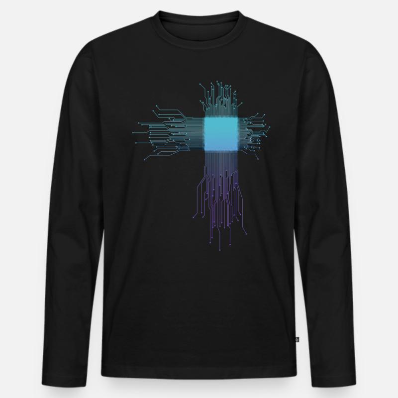 Electronics Technician Computer Scientist Gift - Men's Premium Organic Long Sleeve Shirt - black