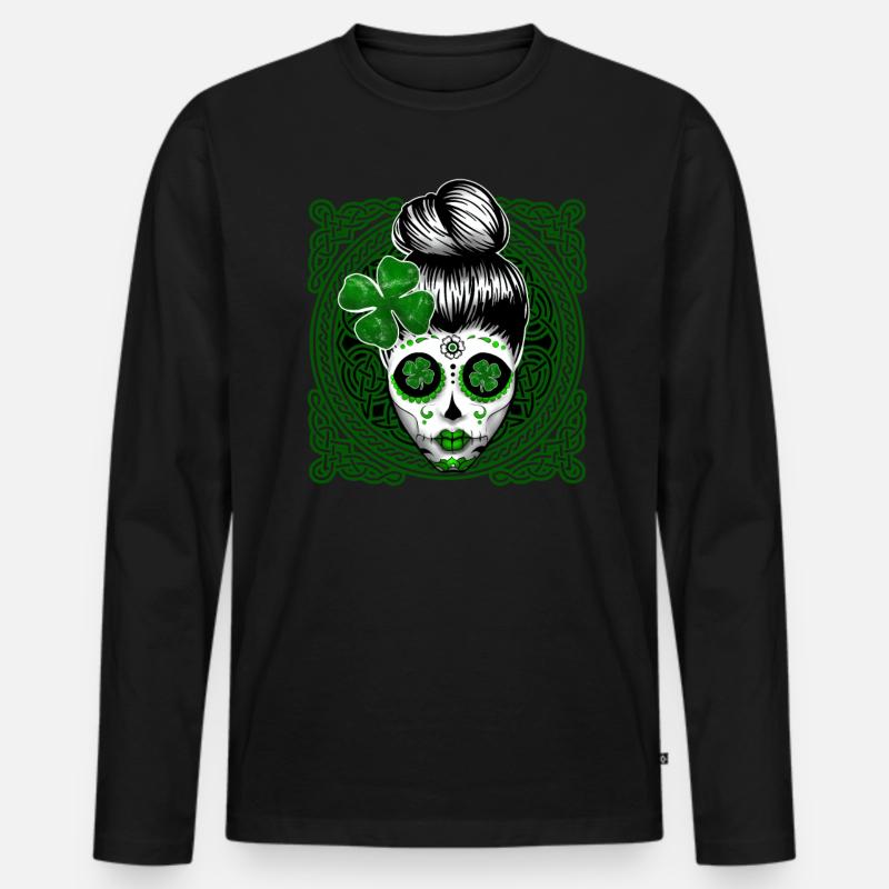 Saint Patricks Day Kelten Schottisch - Männer Premium Bio Langarmshirt - Schwarz