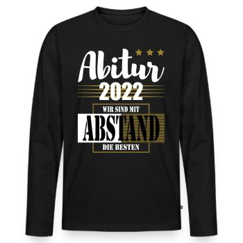 Abitur 2022 Wir sind mit Abstand die Besten - Männer Premium Bio Langarmshirt - Schwarz - Vorne - Nico (187cm)