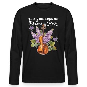 Violon Violon - T-shirt manches longues Premium bio Homme - noir - Devant - Nico (187cm)