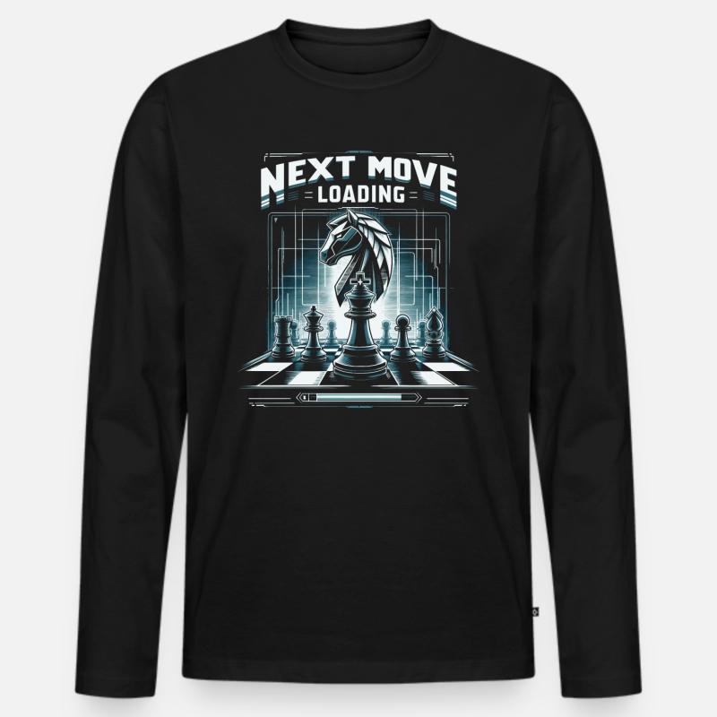 Lustiger Schach Spruch Schachspieler - Männer Premium Bio Langarmshirt - Schwarz