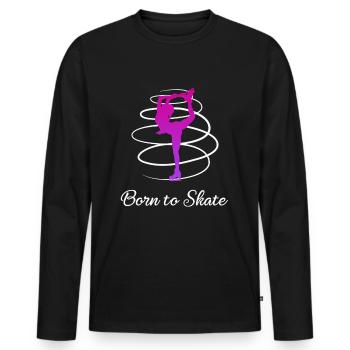Mädchen Eiskunstlauf Eiskunstlauf Eiskunstläufer - Männer Premium Bio Langarmshirt - Schwarz - Vorne - Nico (187cm)