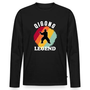 Qi Gong Practitioners Yoga Taoist Arts Gift - Men's Premium Organic Long Sleeve Shirt - black - Front - Nico (187cm)