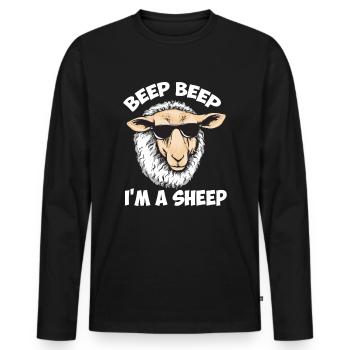 Beep Beep I'm A Sheep - sheep herd sunglasses - Men's Premium Organic Long Sleeve Shirt - black - Front - Nico (187cm)