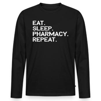 Étudiant étudiant en pharmacie pharmaceutique - T-shirt manches longues Premium bio Homme - noir - Devant - Nico (187cm)