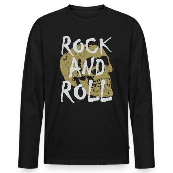 Rock and roll - T-shirt manches longues Premium bio Homme - noir - Devant - Nico (187cm)