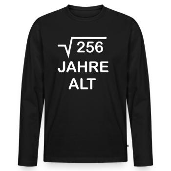 16 Jahre - 16. Geburtstag - Männer Premium Bio Langarmshirt - Schwarz - Vorne - Nico (187cm)