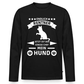 Rentner Hund - Männer Premium Bio Langarmshirt - Schwarz - Vorne - Nico (187cm)