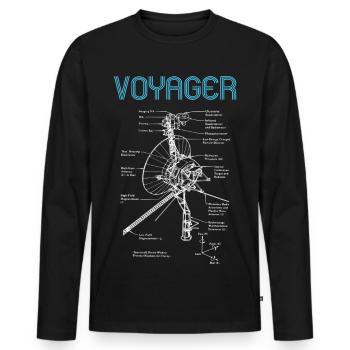Voyager - Men's Premium Organic Long Sleeve Shirt - black - Front - Nico (187cm)