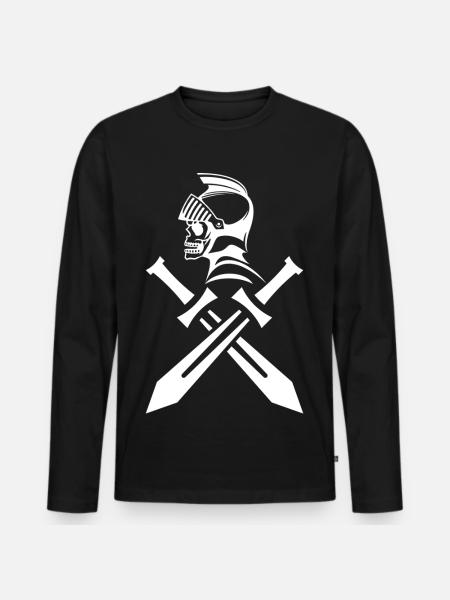 White Ghost Knight - Men's Premium Organic Long Sleeve Shirt - black