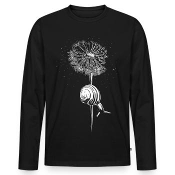 Pusteblume Löwenzahn Schnecke - Männer Premium Bio Langarmshirt - Schwarz - Vorne - Nico (187cm)