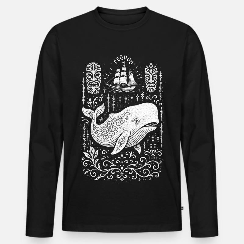 Moby Dick - Männer Premium Bio Langarmshirt - Schwarz