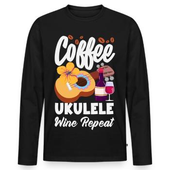Lustiges Ukulele Designs Und Sprüche - Männer Premium Bio Langarmshirt - Schwarz - Vorne - Nico (187cm)