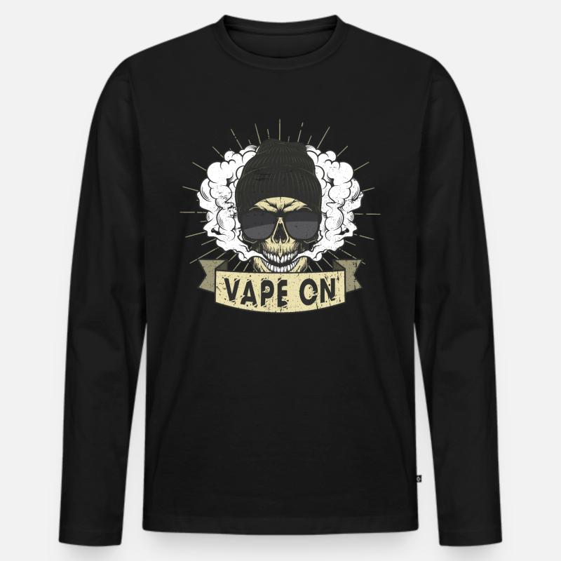 Cloud Chaser - Vaping Hipster - Vape On Swag - Männer Premium Bio Langarmshirt - Schwarz