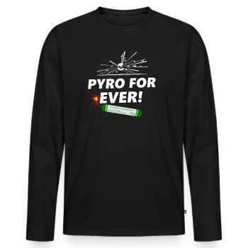 pyro pour toujours - T-shirt manches longues Premium bio Homme - noir - Devant - Nico (187cm)