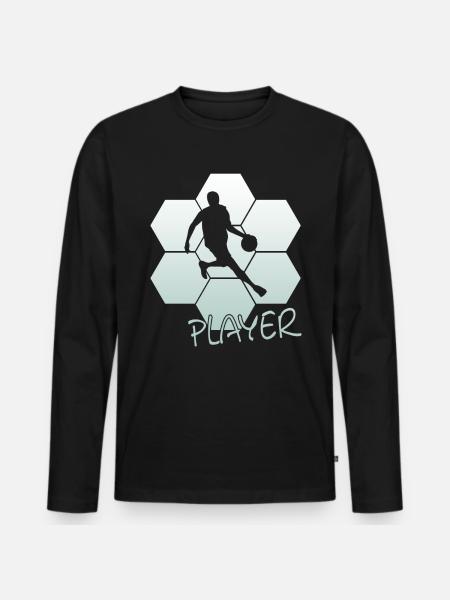 Basketball - Männer Premium Bio Langarmshirt - Schwarz