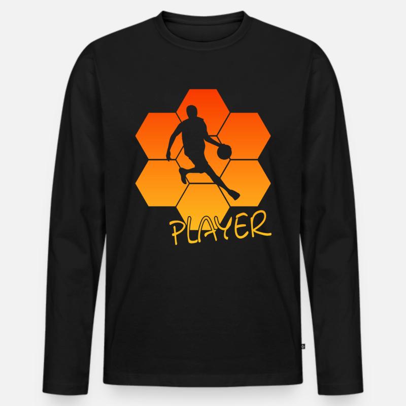 basketball - Männer Premium Bio Langarmshirt - Schwarz