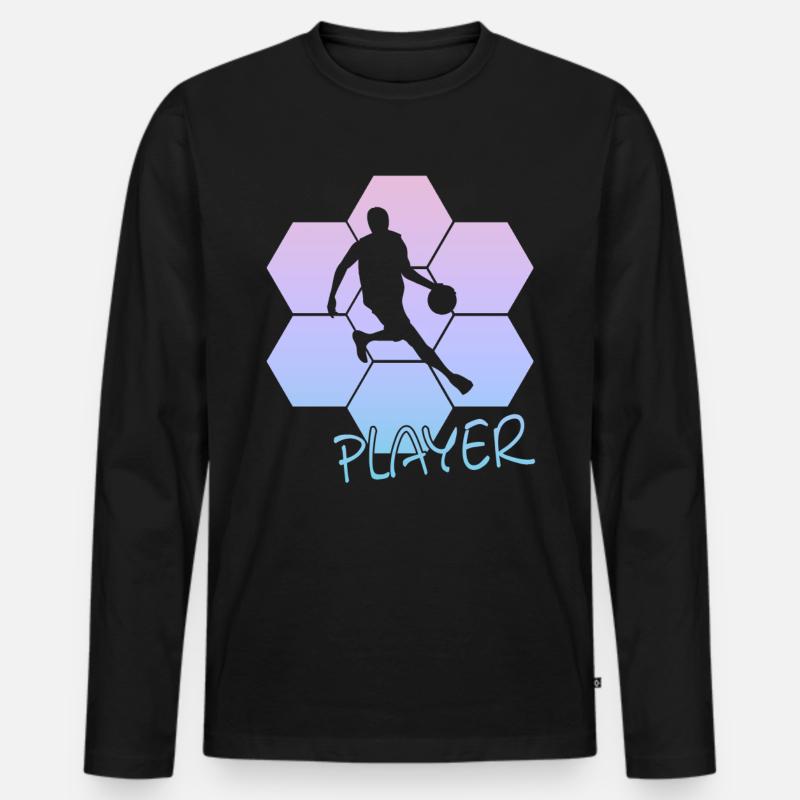 Basketball - Männer Premium Bio Langarmshirt - Schwarz