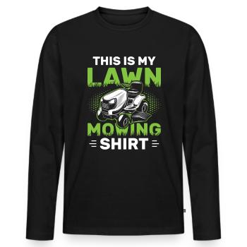 Lawn mower "This is my lawn mower" - Men's Premium Organic Long Sleeve Shirt - black - Front - Nico (187cm)