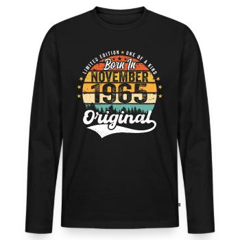 Legendarisch sinds november 1965 - 1965 - Mannen Premium Bio shirt met lange mouwen - zwart - Voor - Nico (187cm)