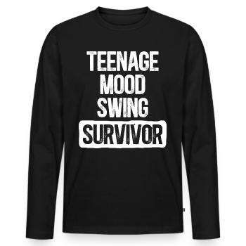 Humour Famille Adolescents Maman Papa - T-shirt manches longues Premium bio Homme - noir - Devant - Nico (187cm)