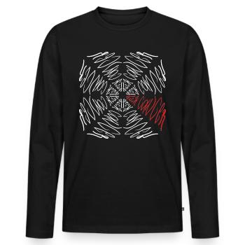 Fuck Cancer - Männer Premium Bio Langarmshirt - Schwarz - Vorne - Nico (187cm)