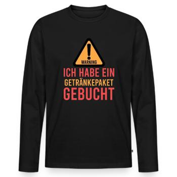 Bier – Shirt Partyurlaub Männerabend Geschenk - Männer Premium Bio Langarmshirt - Schwarz - Vorne - Nico (187cm)