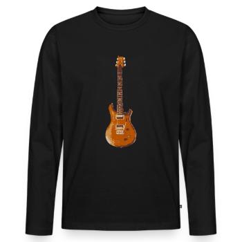E-Gitarre T-Shirt für Männer und Frauen Paul Reed - Männer Premium Bio Langarmshirt - Schwarz - Vorne - Nico (187cm)