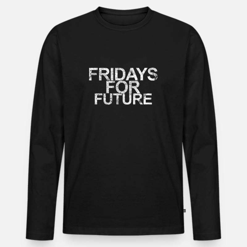 Fridays for Future - Männer Premium Bio Langarmshirt - Schwarz