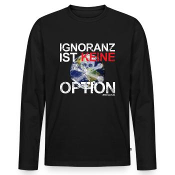Fridays for Future - Ignoranz ist keine Option - Männer Premium Bio Langarmshirt - Schwarz - Vorne - Nico (187cm)