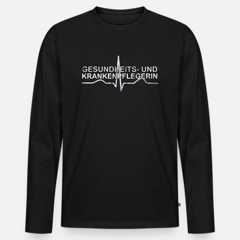 Gesundheits- und Krankenpflegerin Krankenschwester - Männer Premium Bio Langarmshirt - Schwarz