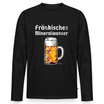 Franken Biertrinker Geschenkidee fränkisch Wasser - Männer Premium Bio Langarmshirt - Schwarz - Vorne - Nico (187cm)