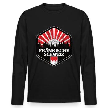 Fränkische Schweiz Geschenkidee Franke Oberfranken - Männer Premium Bio Langarmshirt - Schwarz - Vorne - Nico (187cm)