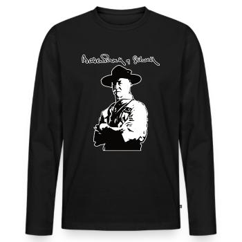 Baden Powell - T-shirt Scout Cadeau Scout - T-shirt manches longues Premium bio Homme - noir - Devant - Nico (187cm)