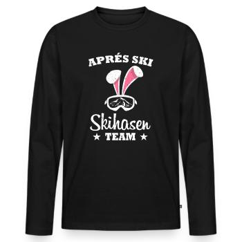 Apres Ski Skihasen Team Skifahrer Party Skihase - Männer Premium Bio Langarmshirt - Schwarz - Vorne - Nico (187cm)