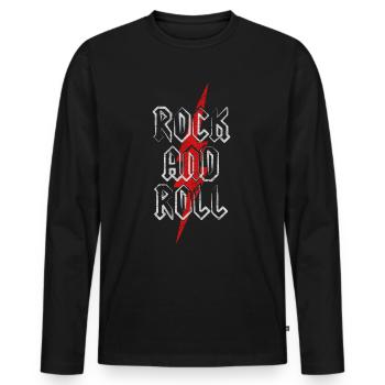 Rock and Roll Rock'N'Roll Rocker Heavy Metal - T-shirt manches longues Premium bio Homme - noir - Devant - Nico (187cm)