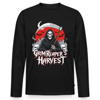 Ernte des Sensenmanns - Männer Premium Bio Langarmshirt - Schwarz - Vorne - Nico (187cm)