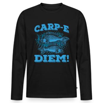 Carp-e Diem Aquarist Koi Fischliebhaber Aquarium - Männer Premium Bio Langarmshirt - Schwarz - Vorne - Nico (187cm)